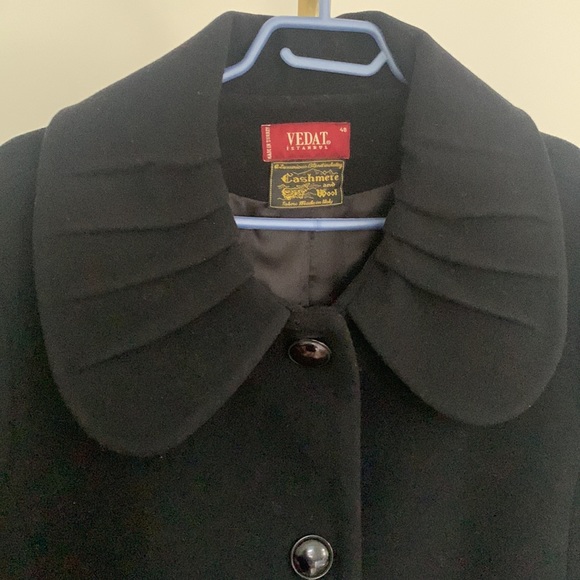 Cashmere and Wool Blend black Coat - Picture 6 of 7